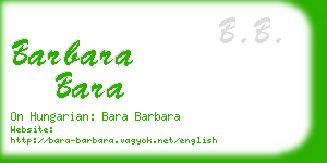 barbara bara business card